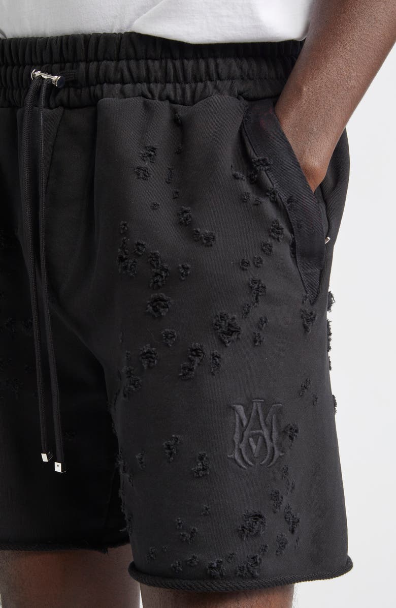 AMIRI MA Shotgun Embroidered Shorts, Alternate, color, Black