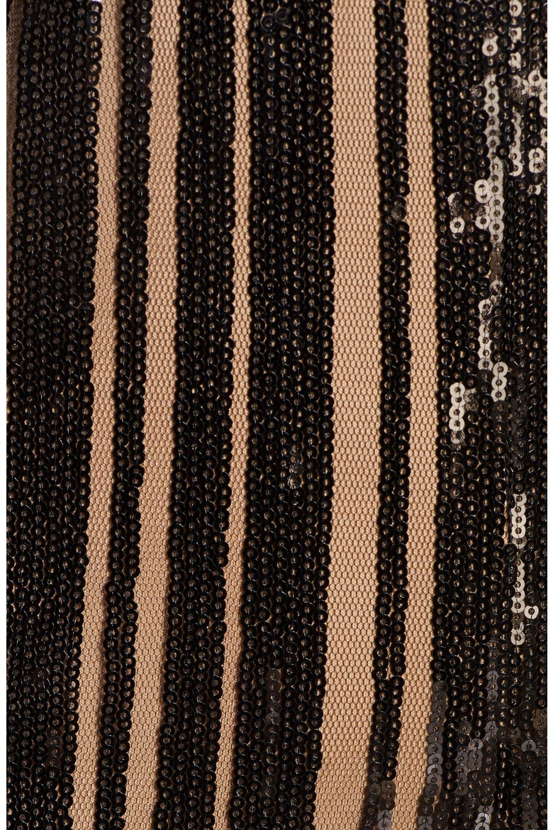 Sequin Stripe Sleeveless Jumpsuit, Alternate, color, BLACK/ NUDE
