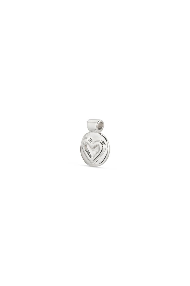 Heart Charm Plated In Sterling Silver, Alternate, color, Silver
