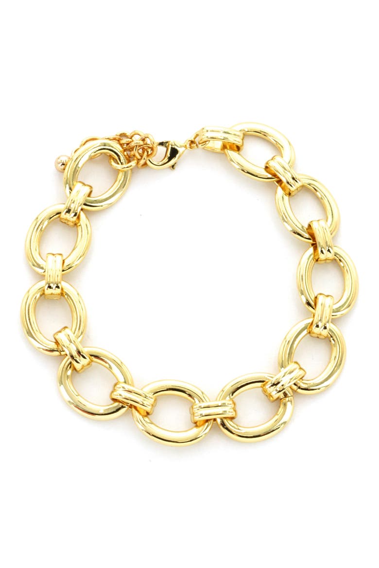 Circle Link Bracelet, Main, color, GOLD