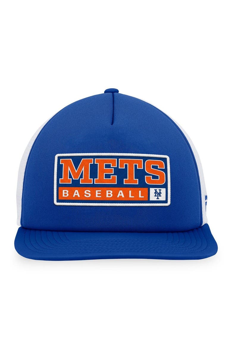 Men's Majestic Royal/White New York Mets Foam Trucker Snapback Hat, Alternate, color, Royal