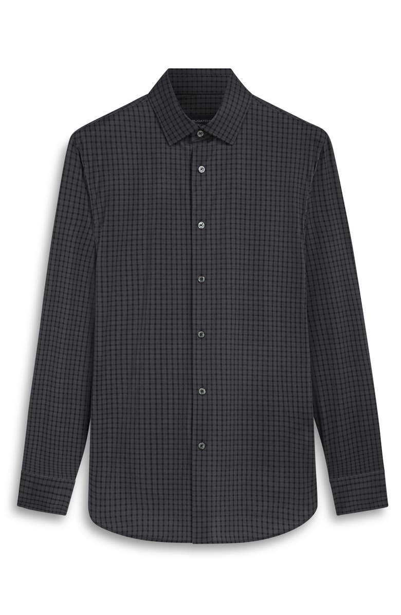 Bugatchi James OoohCotton<sup>®</sup> Check Print Button-Up Shirt, Alternate, color, Anthracite