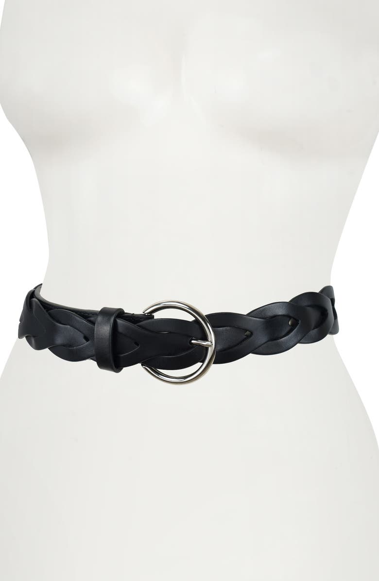 Rebecca Minkoff Interlocked Woven Leather Belt, Main, color,