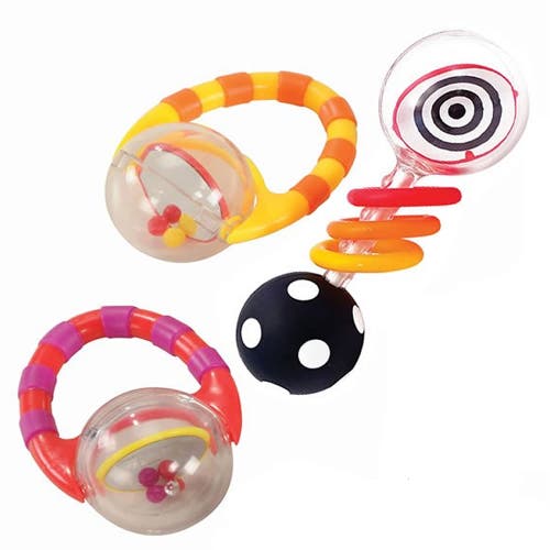 Kaplan Early Learning Company Baby Grasp & Explore Textured Rattle Set In Multi