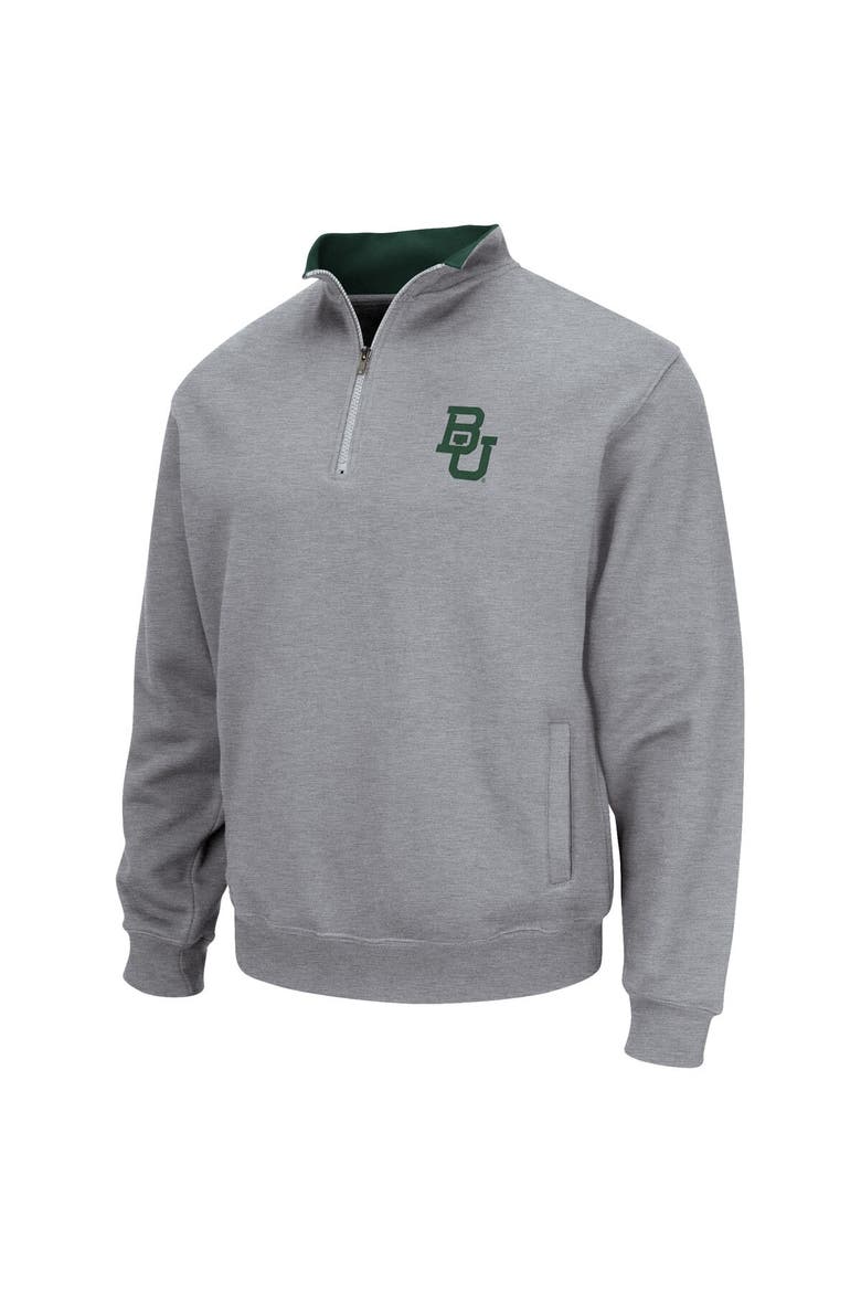 Men's Colosseum Heathered Gray Baylor Bears Tortugas Team Logo Quarter-Zip Jacket, Alternate, color, Heather Gray