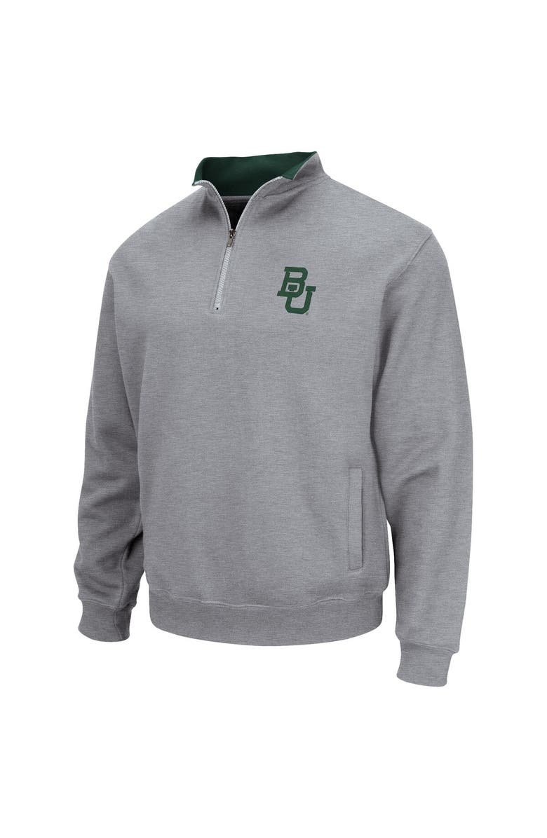 COLOSSEUM Men's Colosseum Heathered Gray Baylor Bears Tortugas Team Logo Quarter-Zip Jacket, Alternate, color, Heather Gray