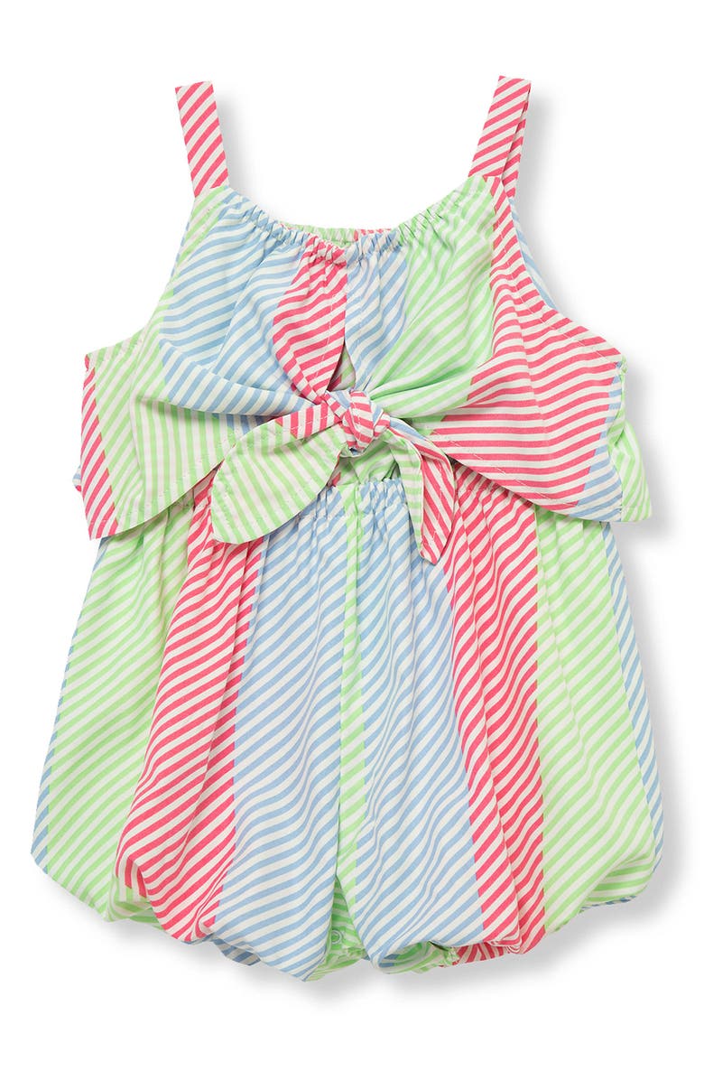 Habitual Kids Stripe Bow Accent Bubble Romper, Main, color,