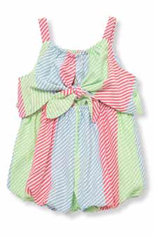 Habitual Kids Stripe Bow Accent Bubble Romper