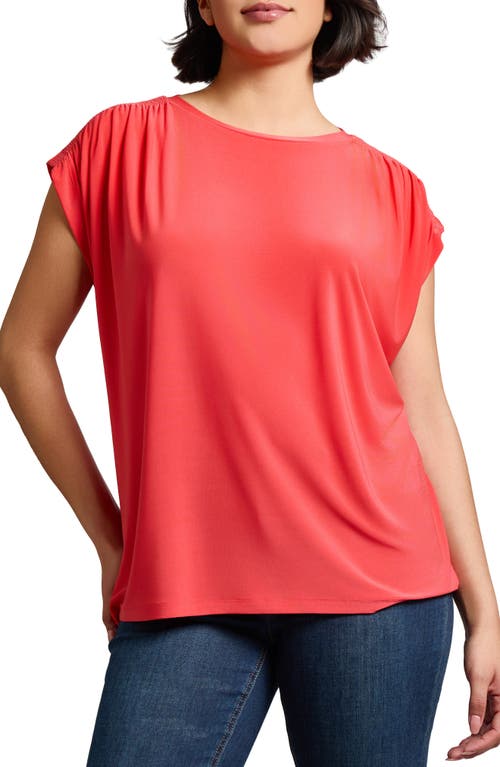 Jones New York Side Button Detail Crepe Top In Rouge