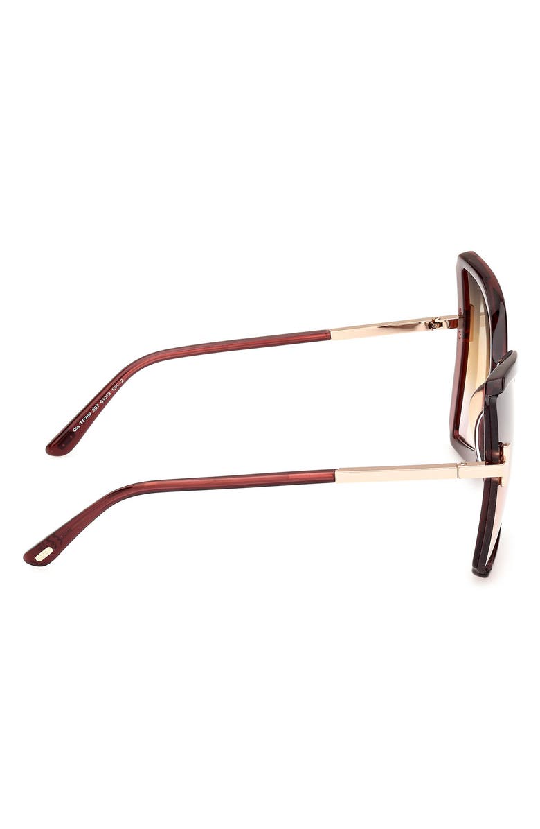 TOM FORD Gia 63mm Oversize Butterfly Sunglasses, Alternate, color, Bordeaux/ Rose Gold