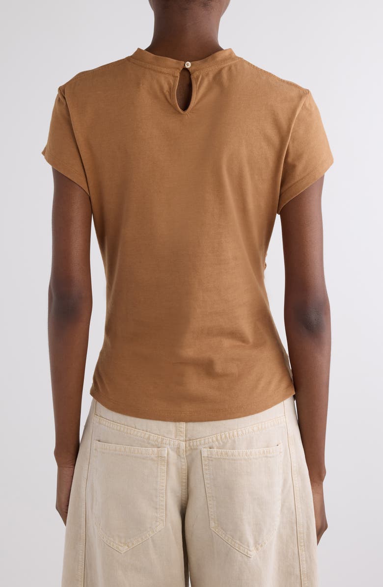 Isabel Marant Maelie Ruched T-Shirt, Alternate, color, Caramel