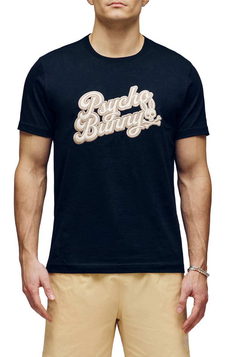 Psycho Bunny Elias Appliqué Logo T-Shirt, Main, color, Black
