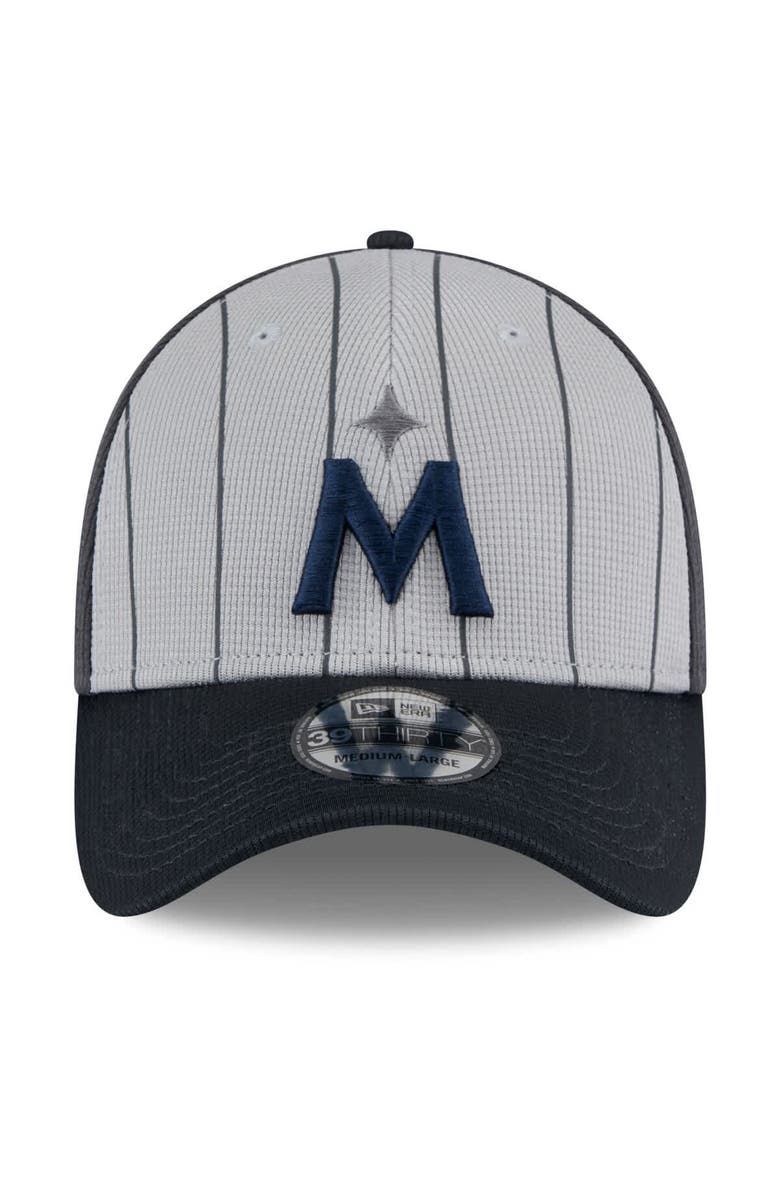 New Era Men's New Era Gray/Navy Minnesota Twins 2025 Batting Practice 39THIRTY Flex Hat, Alternate, color,