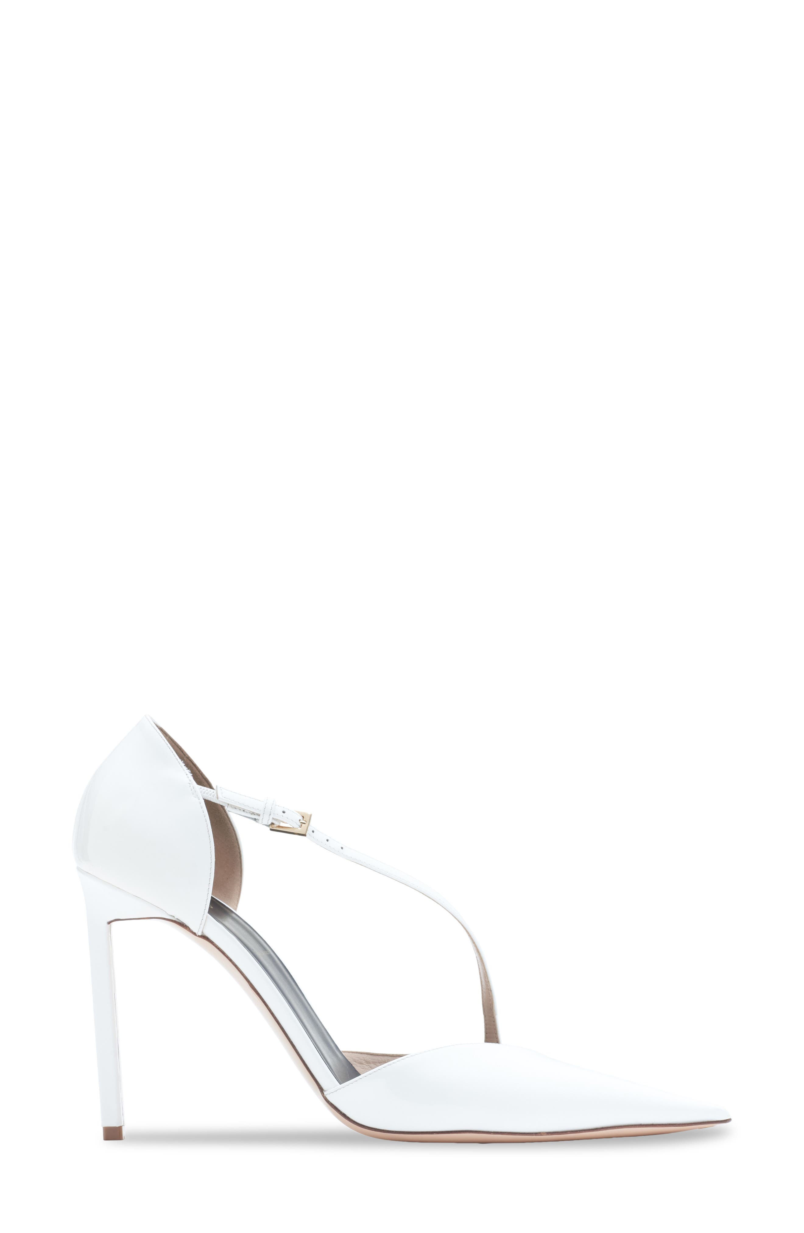 TOM FORD Stiletto Asymmetric Strap Pump, Alternate, color, Optical White