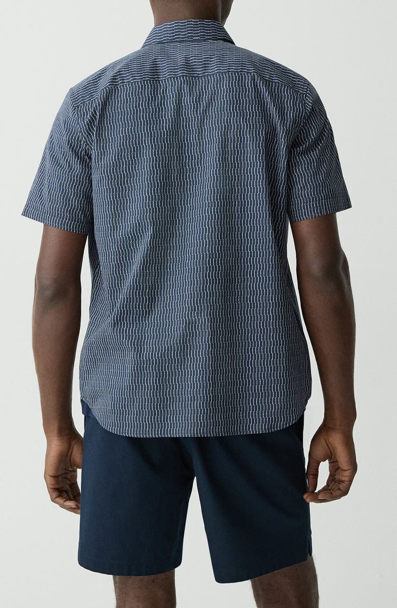 Theory Irving Short Sleeve Button-Up Shirt, Alternate, color, Blatic/Fog