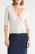 Vince V-Neck Elbow Sleeve Cardigan