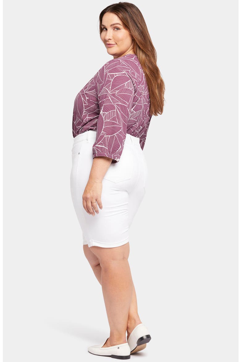 Briella Roll Cuff Denim Bermuda Shorts, Alternate, color, OPTIC WHITE