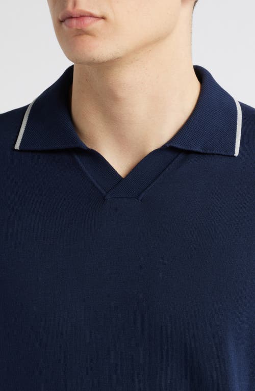 Shop Canali Regular Fit Johnny Collar Polo In Navy
