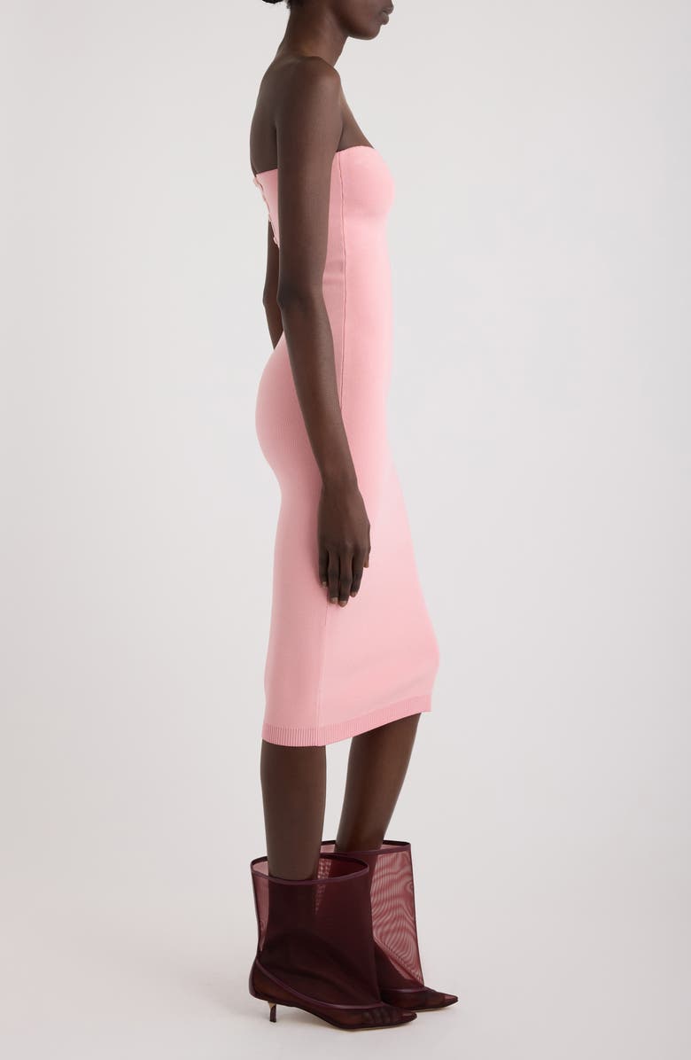 Jacquemus La Robe Maille Sera Strapless Midi Dress, Alternate, color, Light Pink