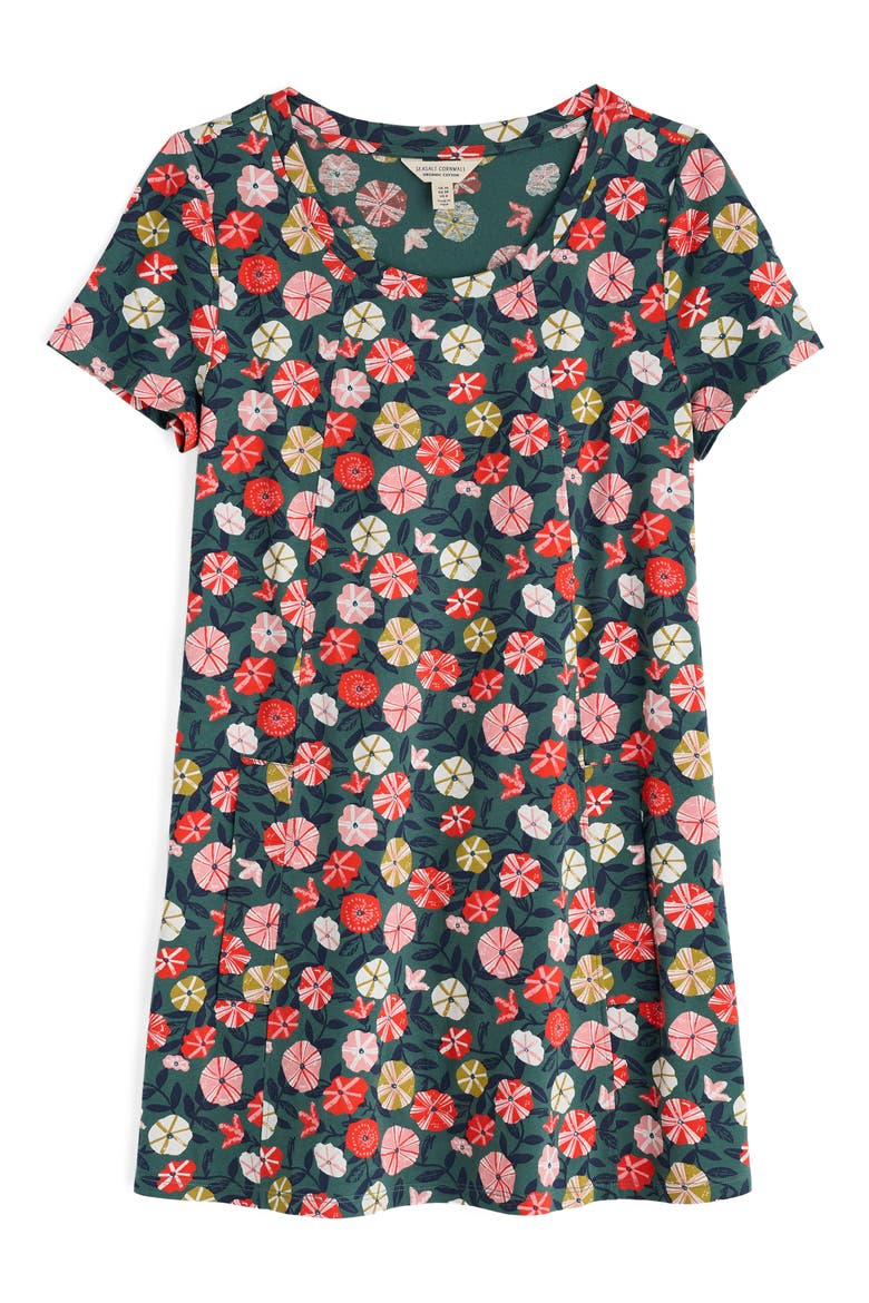 Floral Cotton Jersey Tunic, Alternate, color, WINDING PETUNIAS GROVE