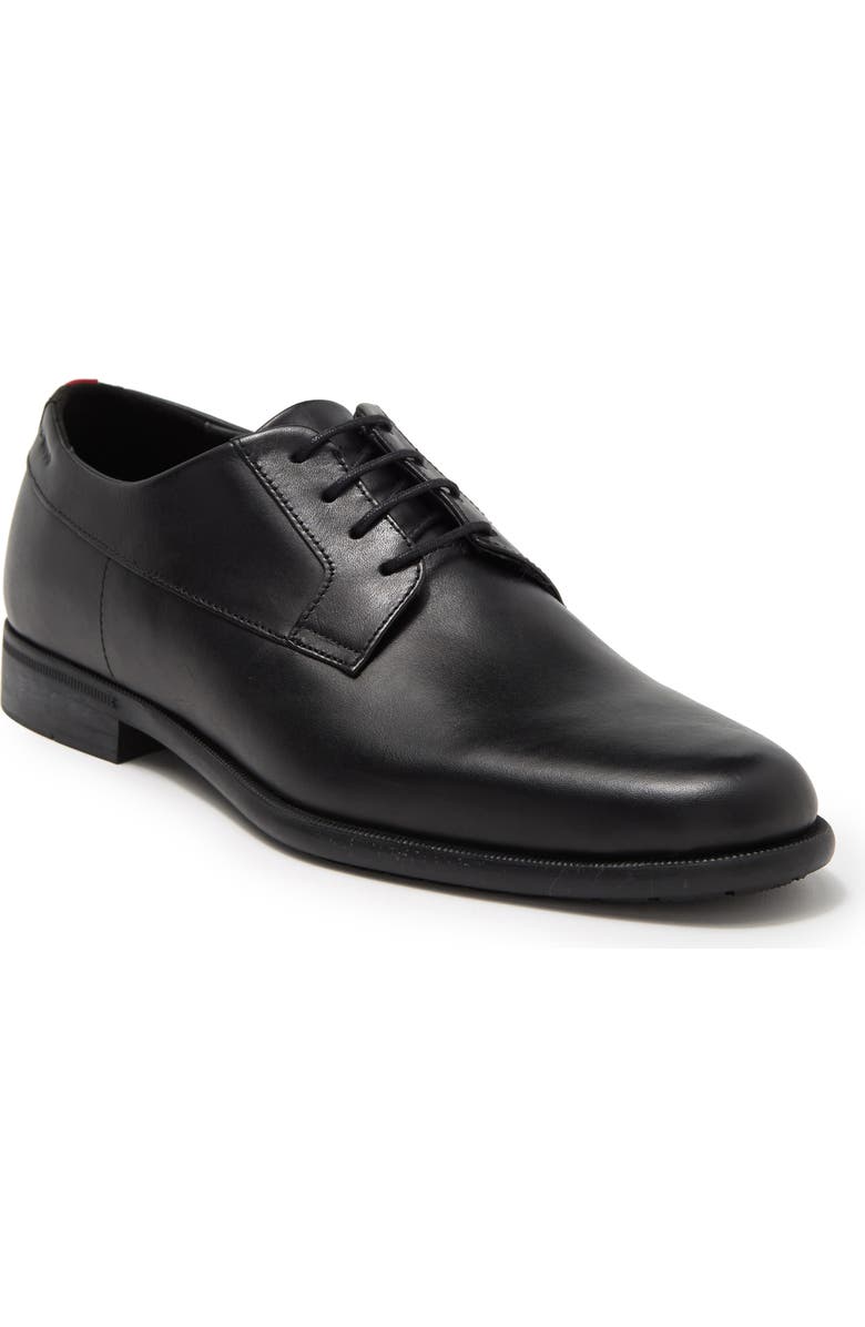 BOSS Kyron Leather Derby, Main, color, Black