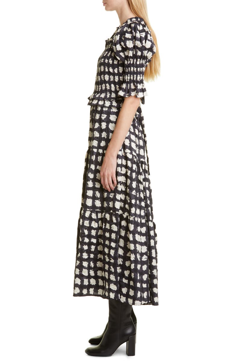 Sea Ginger Gingham Smocked Cotton Dress, Alternate, color, 