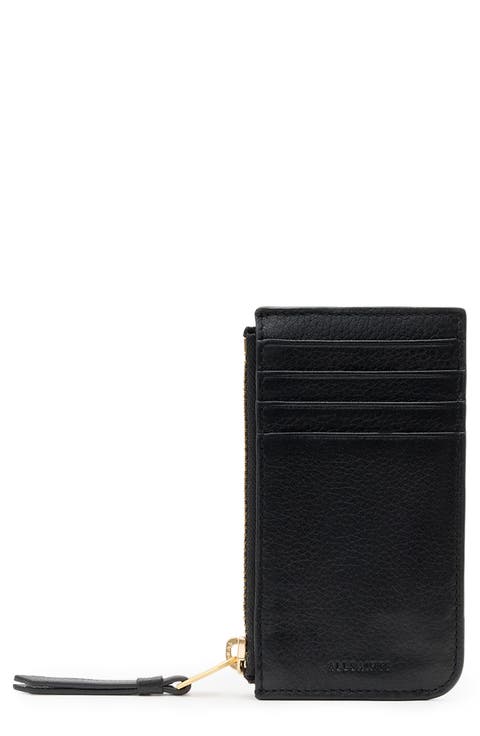 ALLSAINTS Snake Effect Leather Cardholderレザーカードケース マットアイコン レザー カードケース(FREE ブラック): Samantha