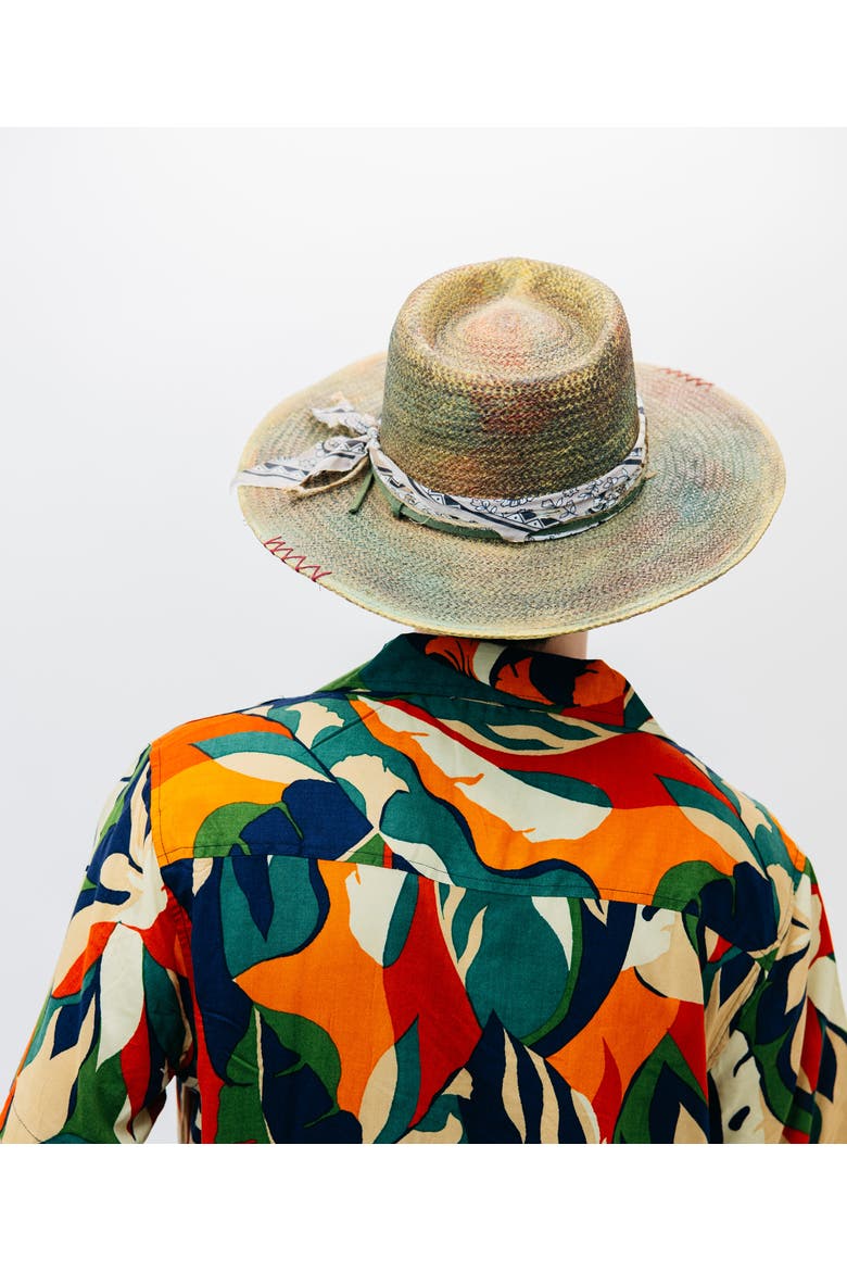 Peidmont Straw Hat, Alternate, color, GREEN