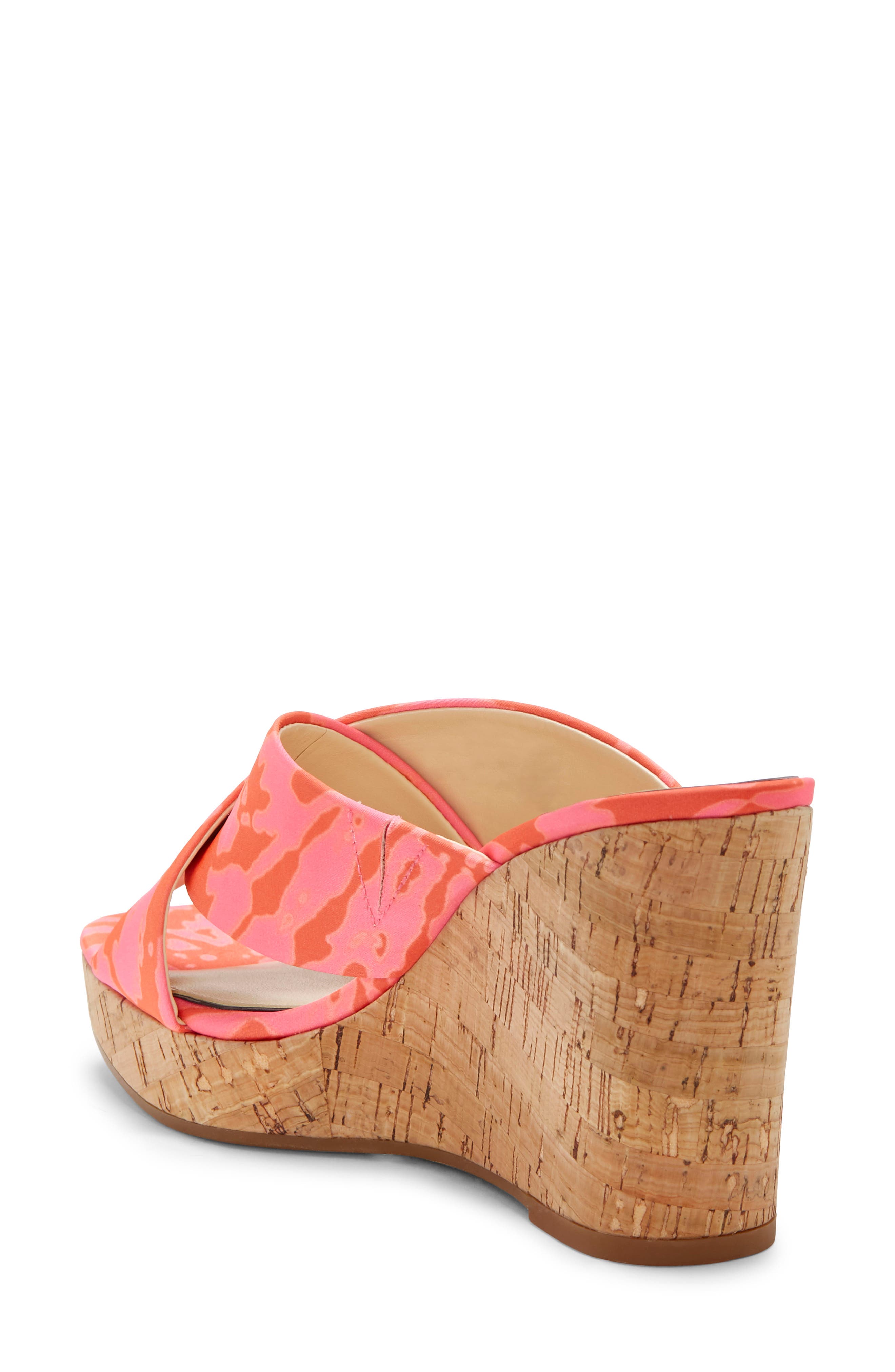 Seena Platform Wedge Sandal, Alternate, color, NEON PINK CO FAUX LEATHER