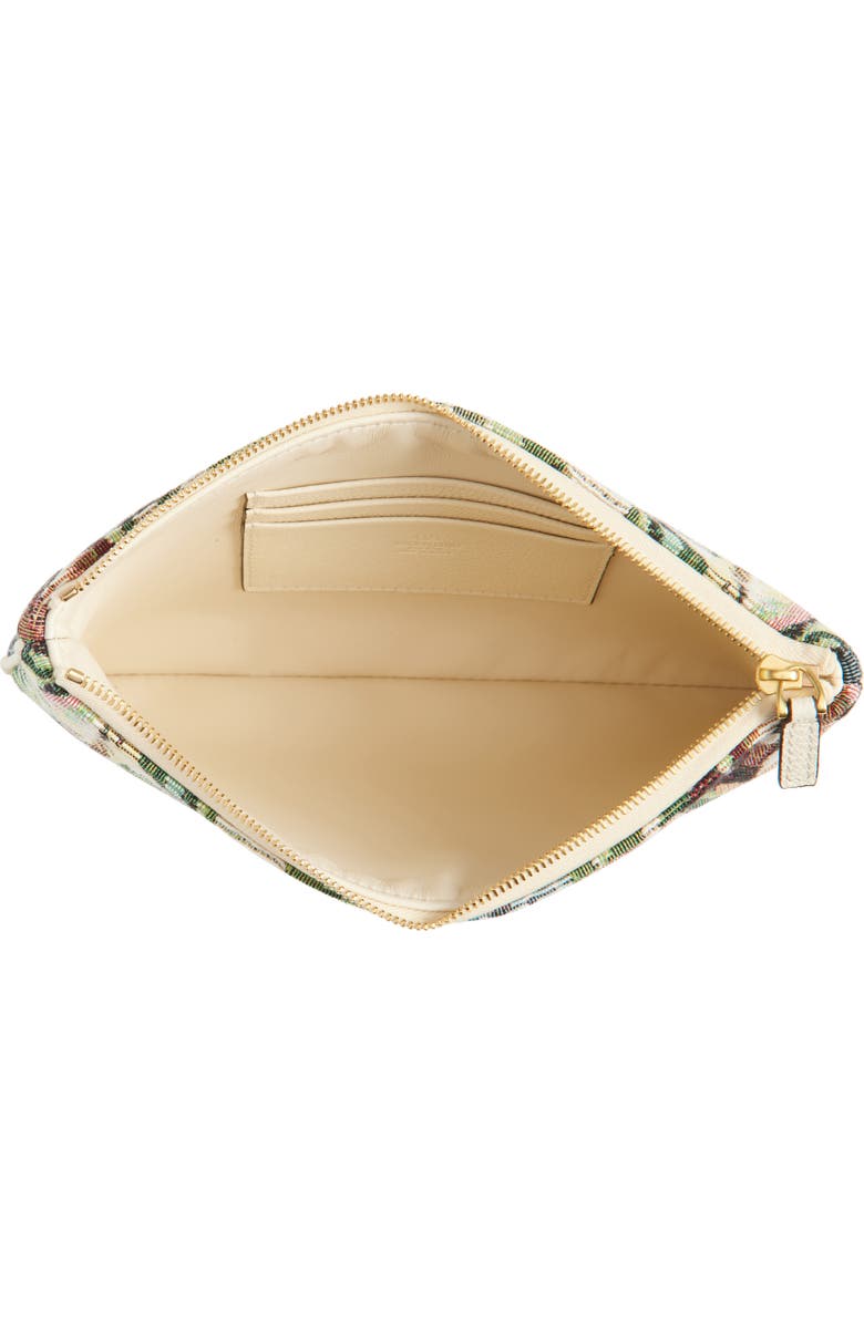 Valentino Garavani Medium VLOGO Floral Jacquard Zip Pouch, Alternate, color,