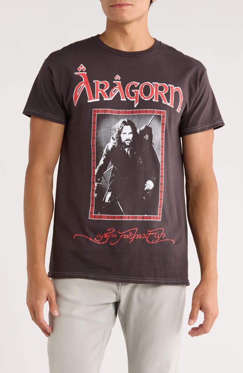 Ripple Junction Lord of the Rings Fellowship Cotton Graphic T-Shirt, Main, color, Pigment Dye Black