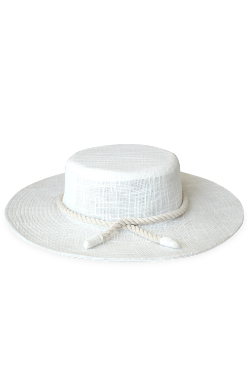 Brunna.co The Loretta Linen Jute Hat In White
