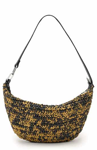 Micro Luna Raffia Shoulder Bag