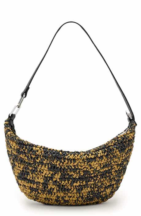 Micro Luna Raffia Shoulder Bag