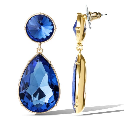 Jessica Simpson Blue Teardrop Statement Earrings In Metallic