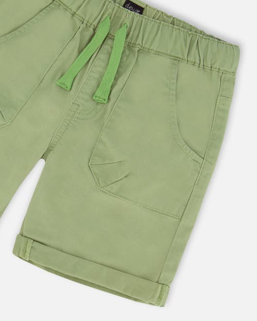 Deux Par Deux Boys' Stretch Twill Short - Big Kid In Green