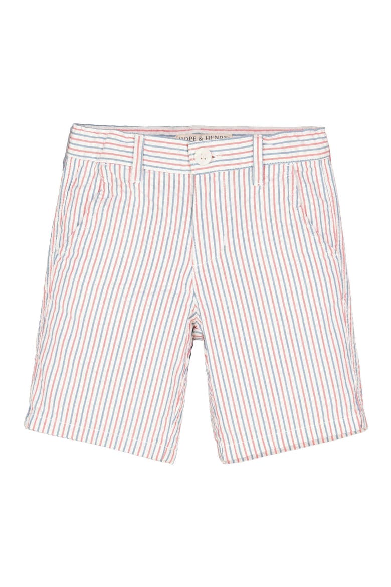 Baby Boys' Organic Seersucker Short, Infant, Main, color, Red and Blue Seersucker
