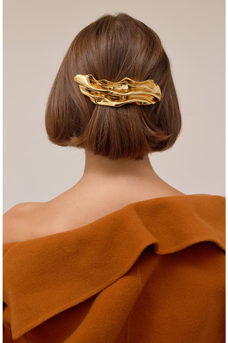 Draped Barrette, Alternate, color, GOLD