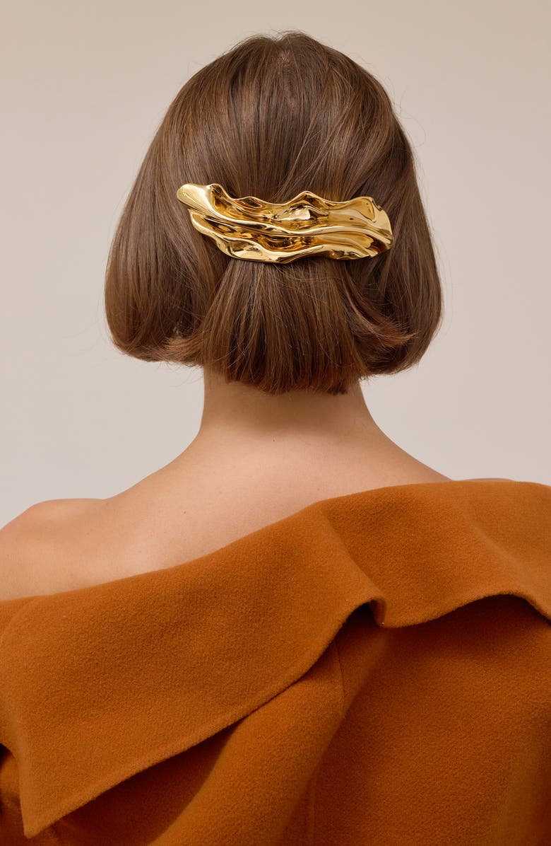 LELET NY Draped Barrette, Alternate, color, Gold