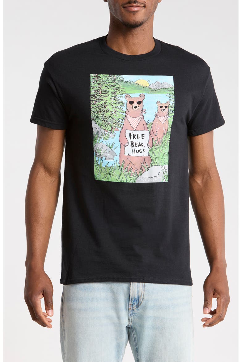Free Bear Hugs Graphic T-sHIRT, Main, color, BLACK