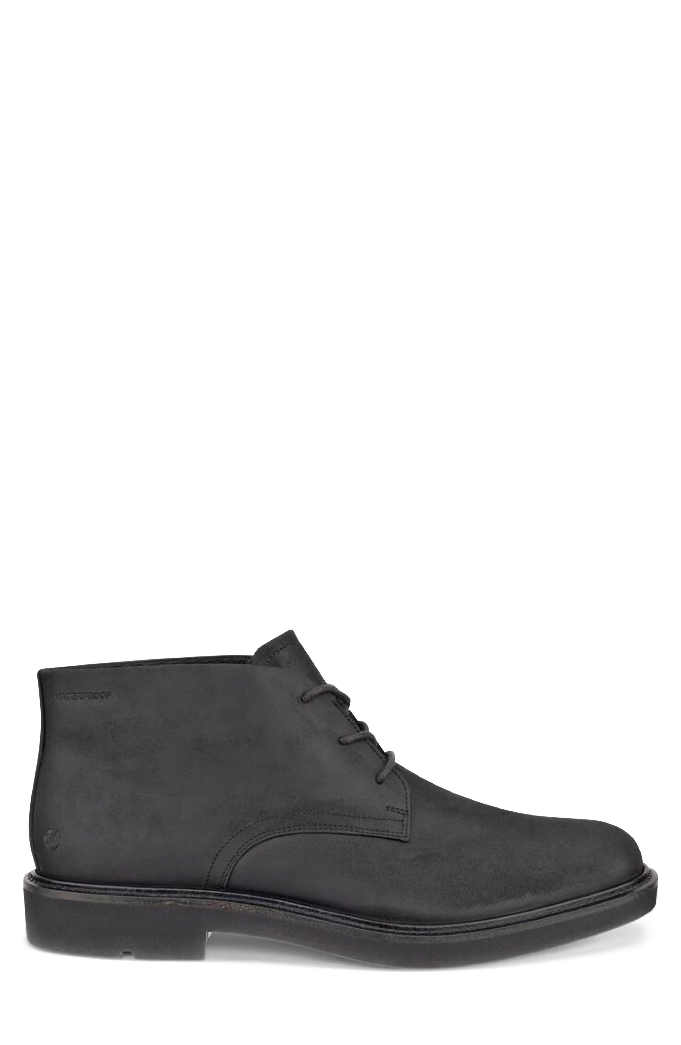 ECCO Metropole London Waterproof Suede Chukka Boot, Alternate, color, Black
