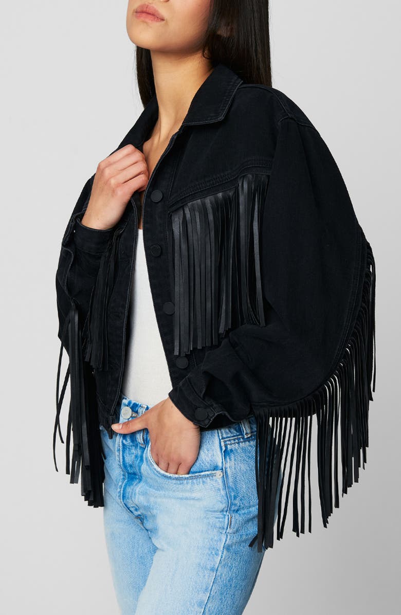 BLANKNYC Fringe Crop Faux Suede Jacket, Alternate, color,