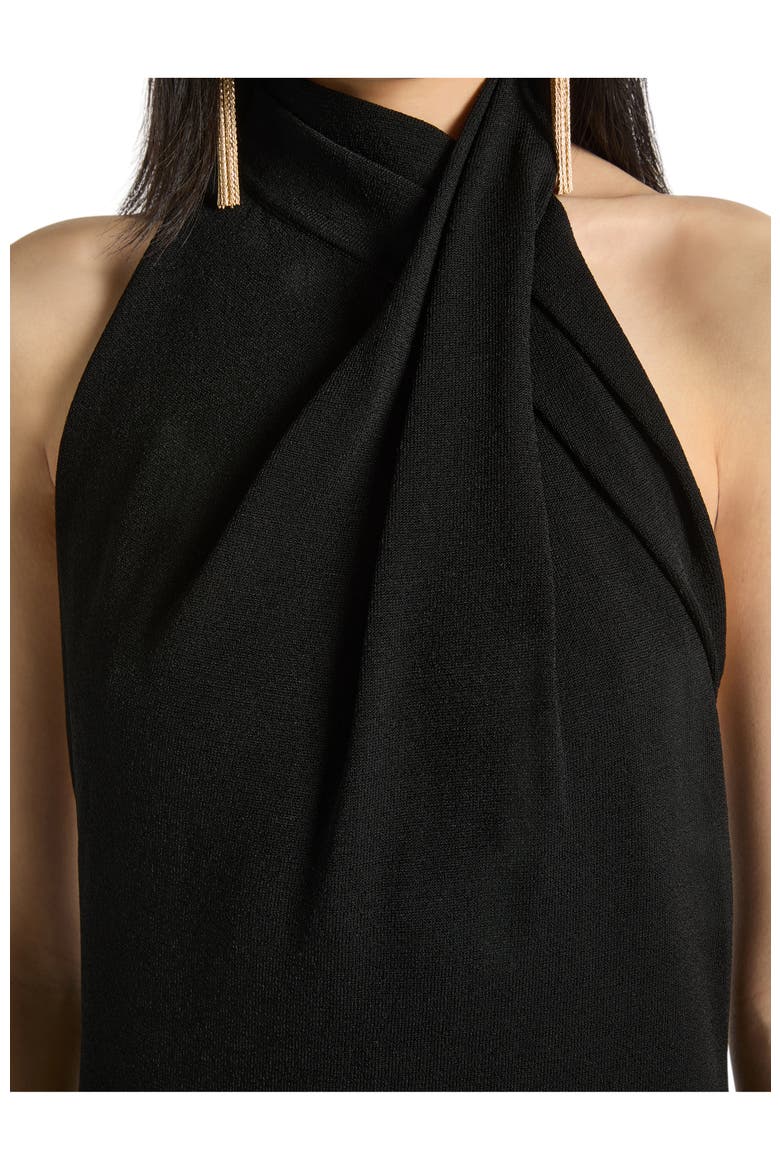 Flowing jersey open-back dress, Alternate, color, black