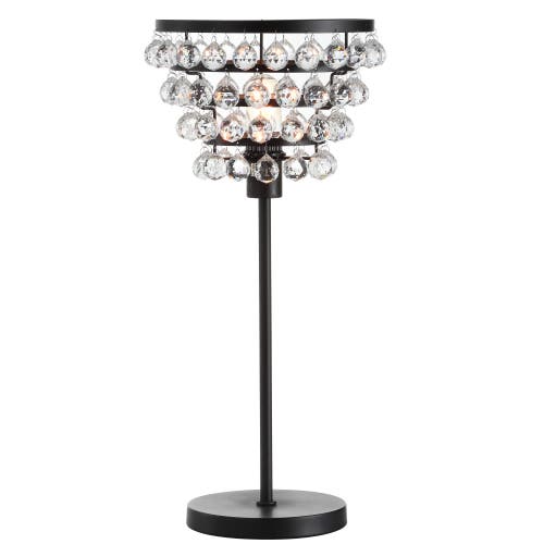 Jonathan Y Designs 25in Buckingham Crystal & Metal Table Lamp In Bronze