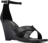 Fashion to Figure Marcie Snake Embossed Wedge Sandal - Wide Width