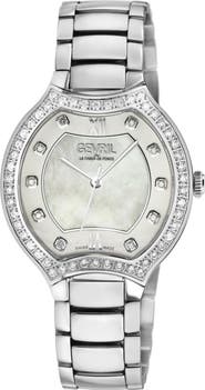GEVRIL Lugano Diamond Bracelet Watch, 35mm