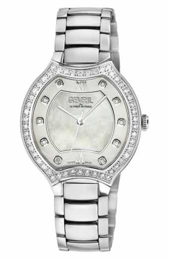 GEVRIL Lugano Diamond Bracelet Watch, 35mm