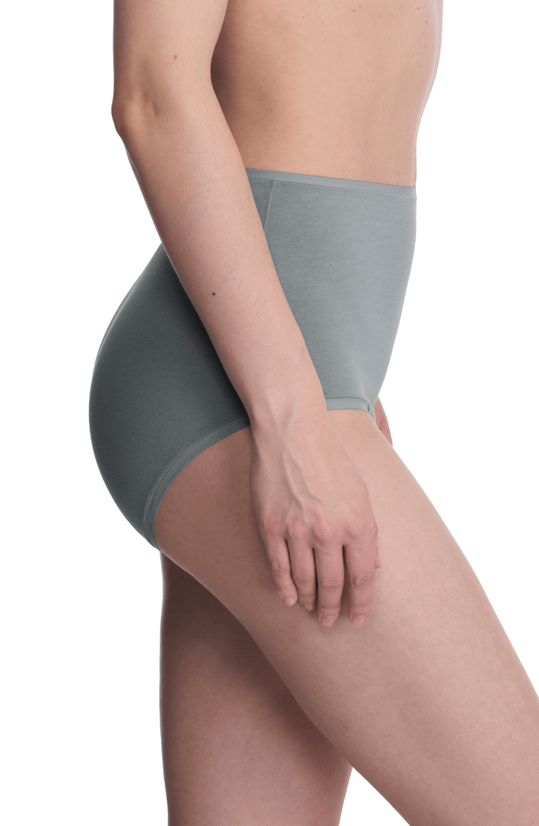 Natori Bliss Bare Cotton High Waist Brief, Alternate, color, Seaglass