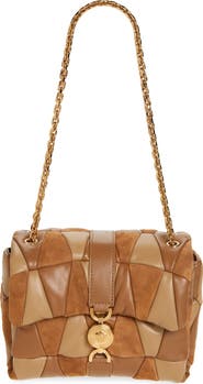 Versace Kleio Medusa 95 Quilted Patchwork Suede Shoulder Bag