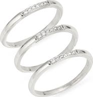 Nordstrom Set of 3 Cubic Zirconia Stack Rings